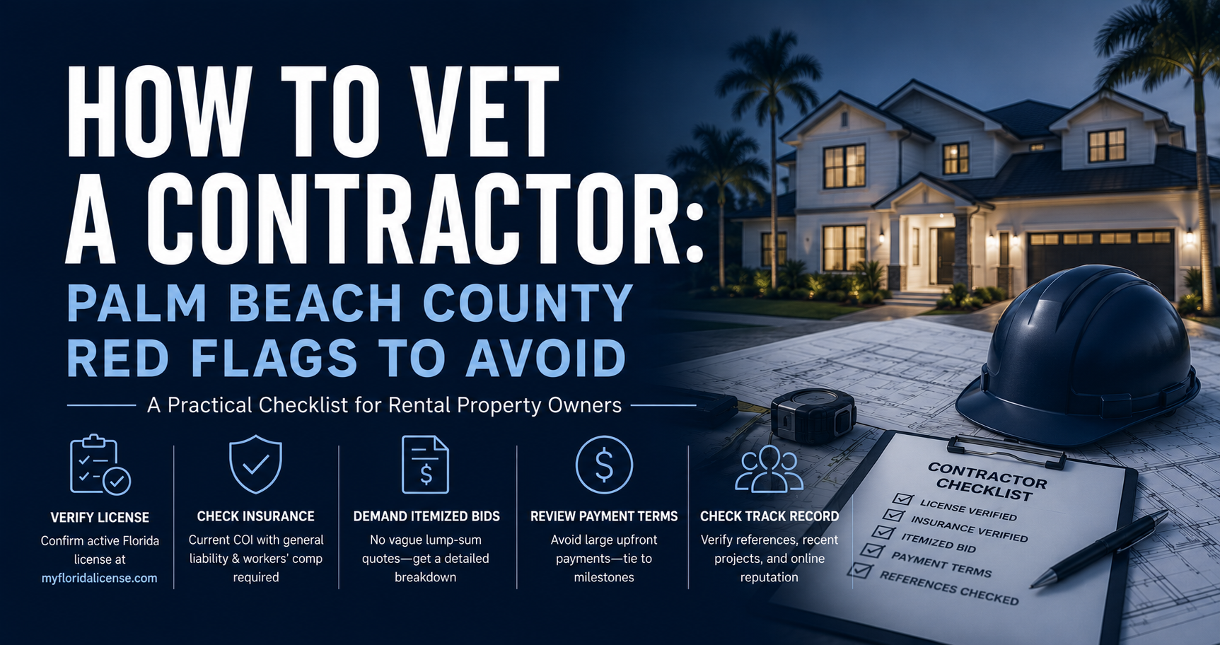 How to Vet a Contractor for Your Palm Beach County Rental: Red Flags to Avoid